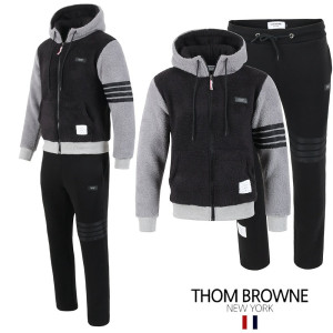 THOM BROWNE 톰브라운 블랙 4바 양털 셋업