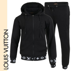 LOUIS VUITTON 루이비통 엠보 로고 후드 집업 셋업