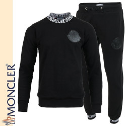 MONCLER 몽클레어 가죽 로고 맨투맨 셋업