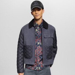 LOUIS VUITTON 루이비통 F018 믹스 레더 워크웨어 블루종 자켓
