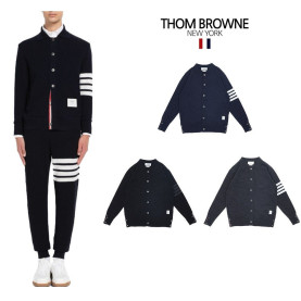 THOM BROWNE 톰브라운 로고패치 리브폴로 가디건