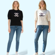 CHANEL 샤넬 빅로고 반팔 니트