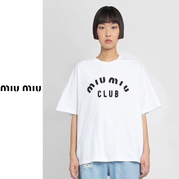 MIUMIU 미우미우 부클로고 티셔츠