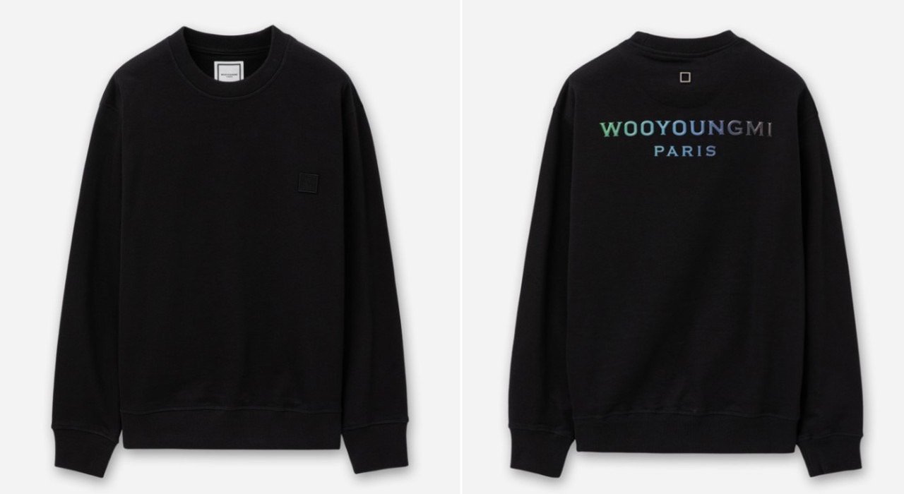 WOOYOUNGMI 우영미 그라데이션 엠보싱 백로고 맨투맨