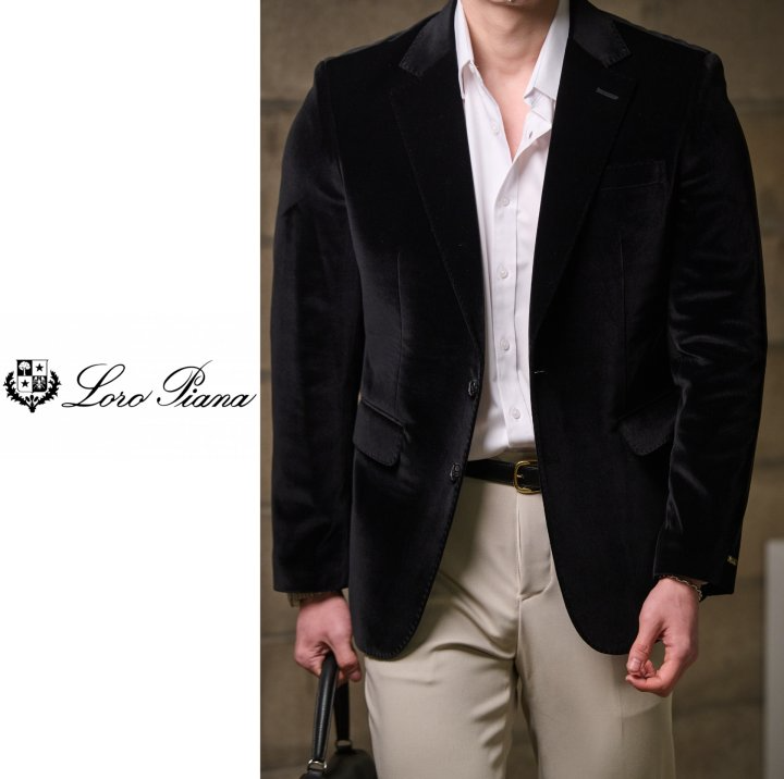 LOROPIANA 로로피아나 벨벳 스티치 자켓 2COLOR